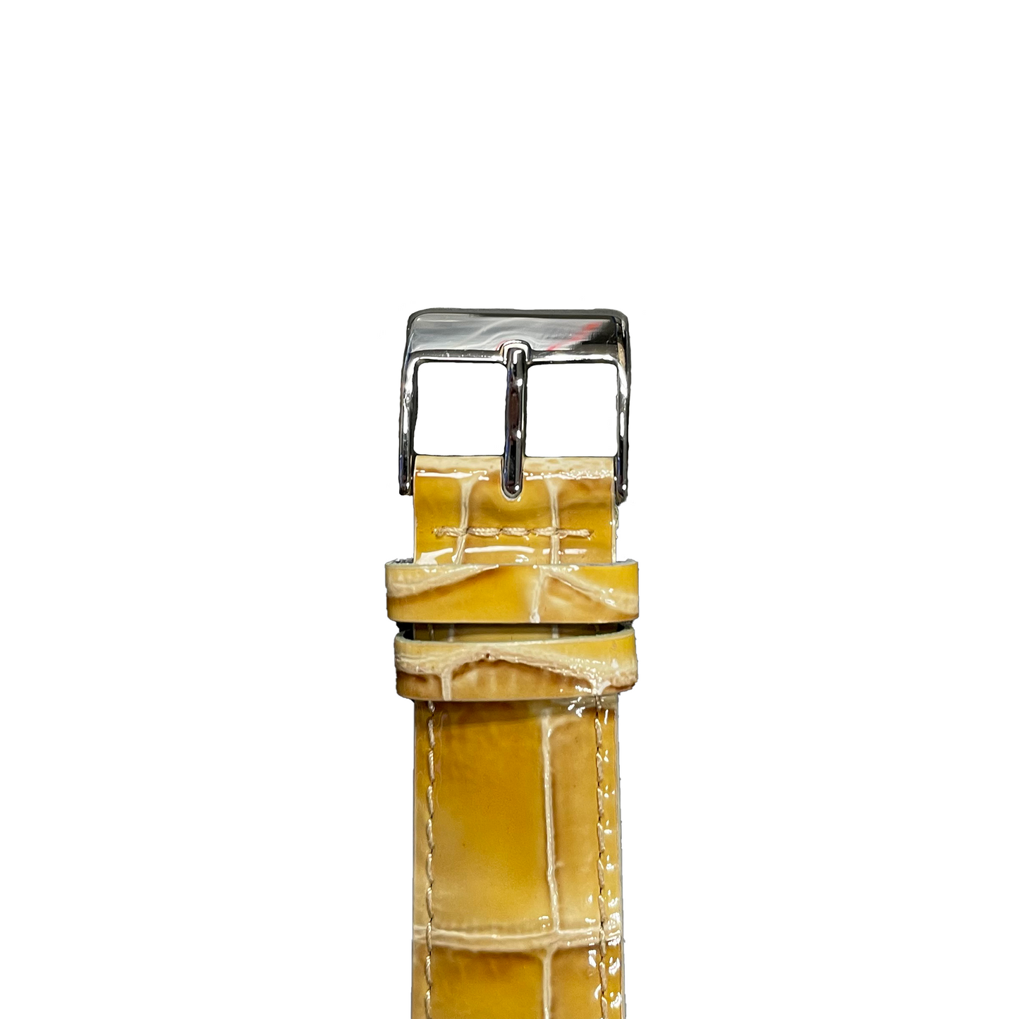 Horlogeband - 20 mm - Geel - Echt leer