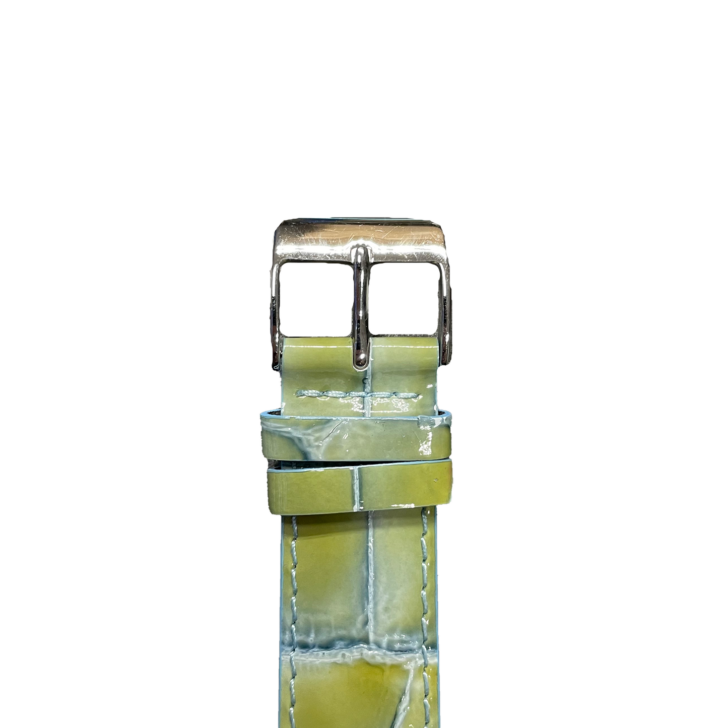 Horlogeband - 20mm - Glans Groen - Echt leer