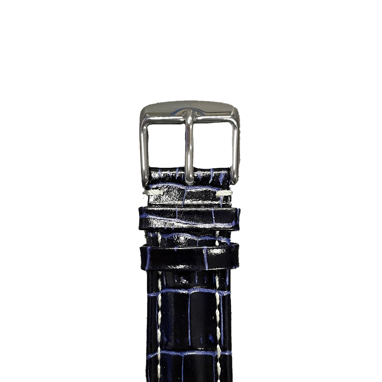 Horlogeband - 20mm - Donker Blauw - Echt leer