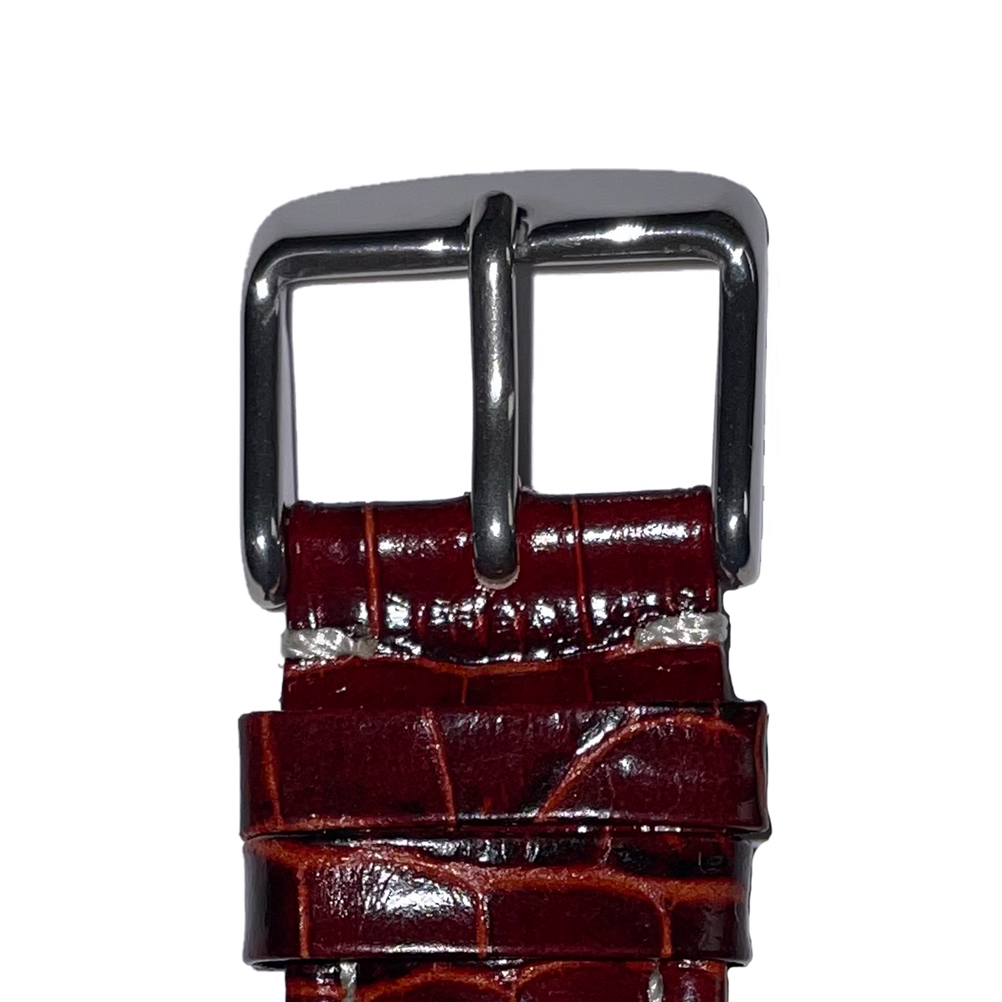 Horlogeband - 20mm - Bordeaux Rood - Echt leer