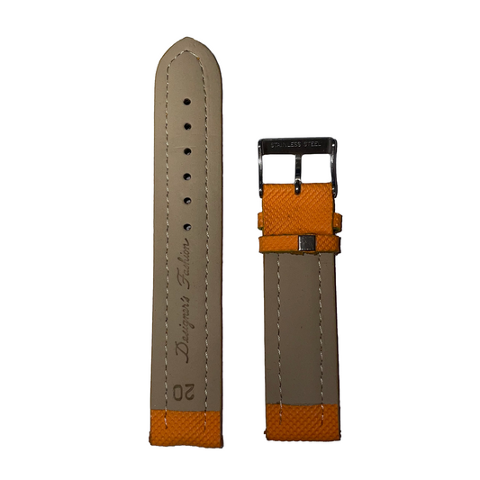 Horlogeband - 20mm - Oranje - Echt leer