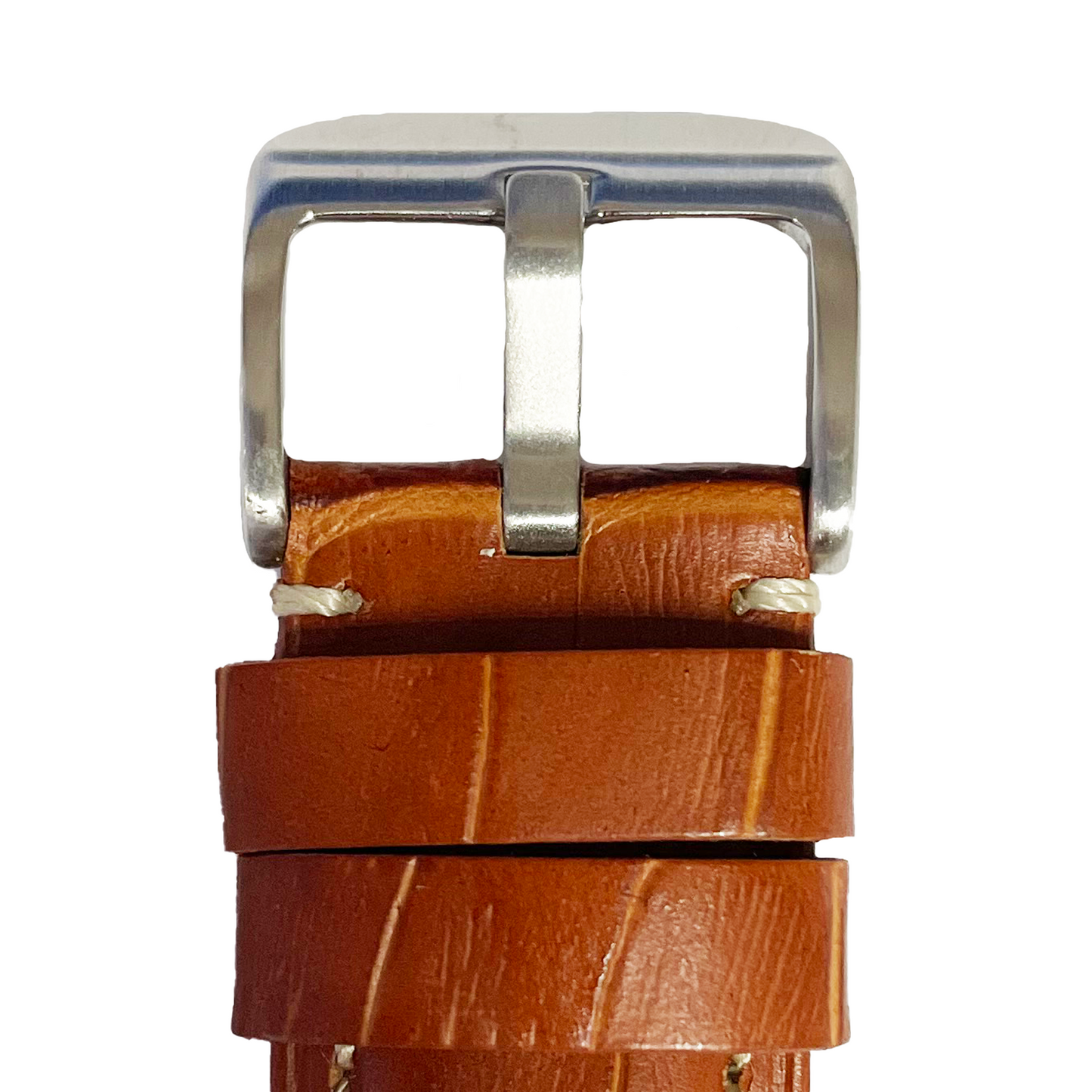Horlogeband - 22 mm - Cognac bruin - Echt leer