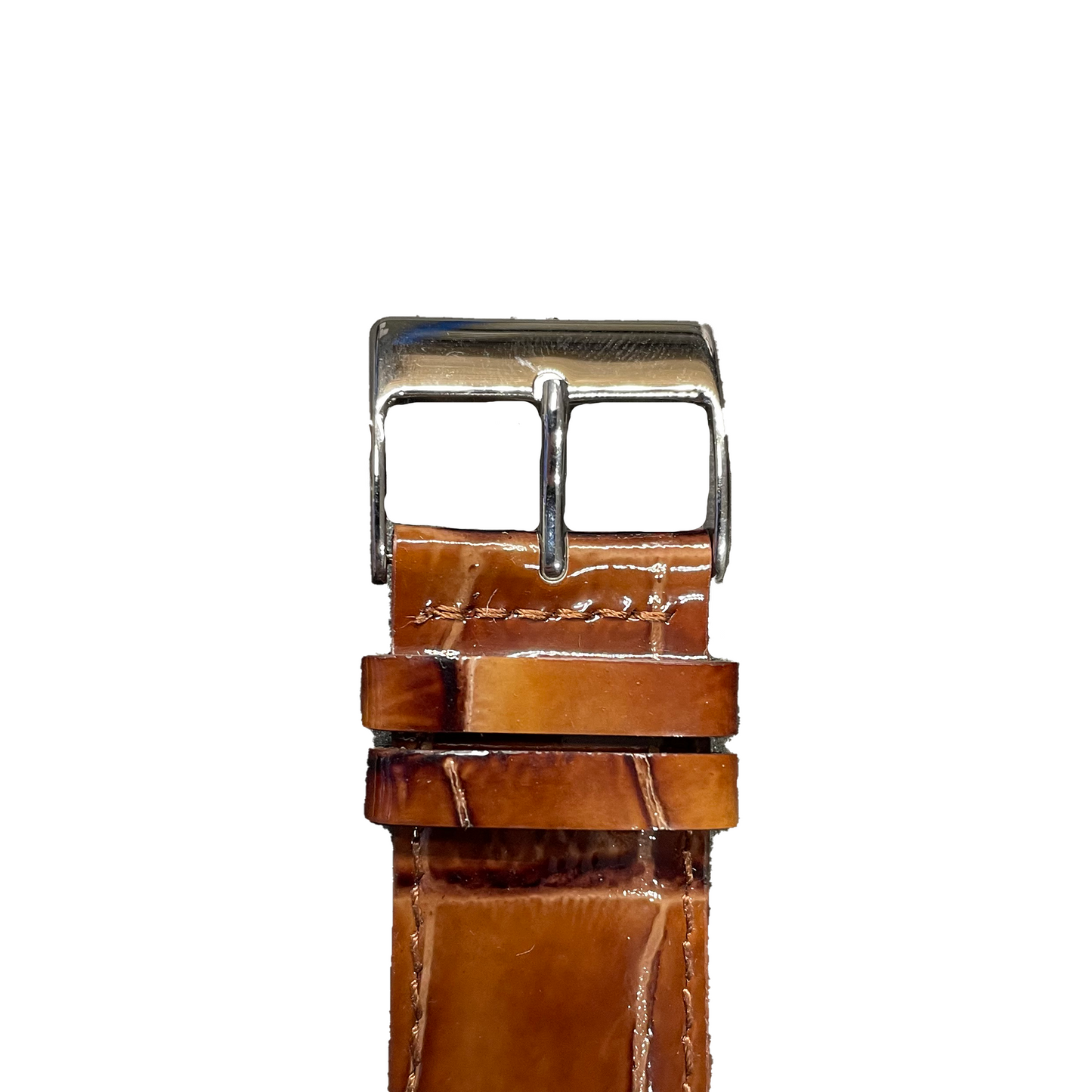 Horlogeband - 24mm - Glans Cognac - Echt leer