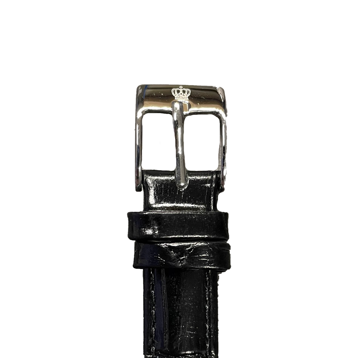 Horlogeband - 14mm - Zwart - Echt leer