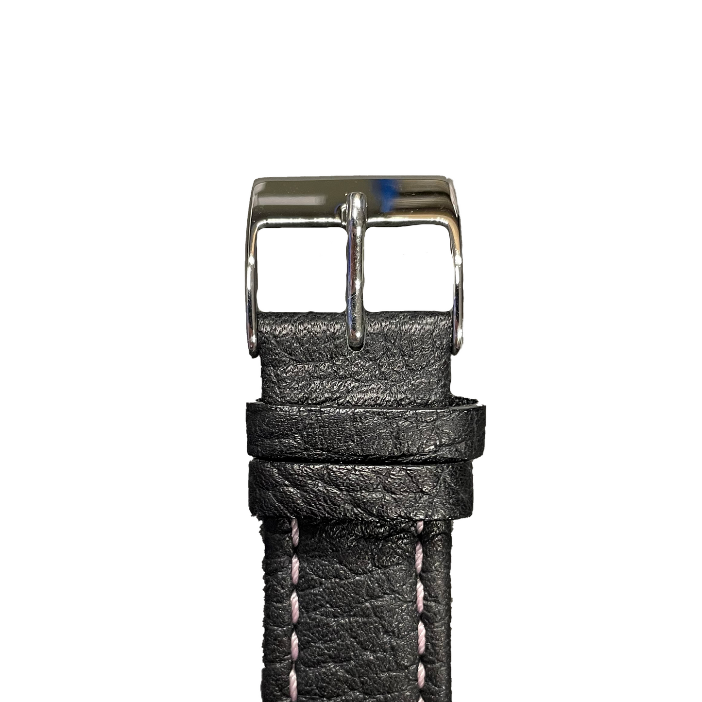 Horlogeband - 20mm - Zwart - Echt leer