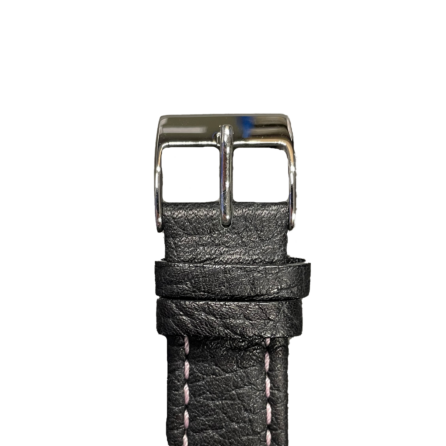 Horlogeband - 22mm - Zwart - Echt leer