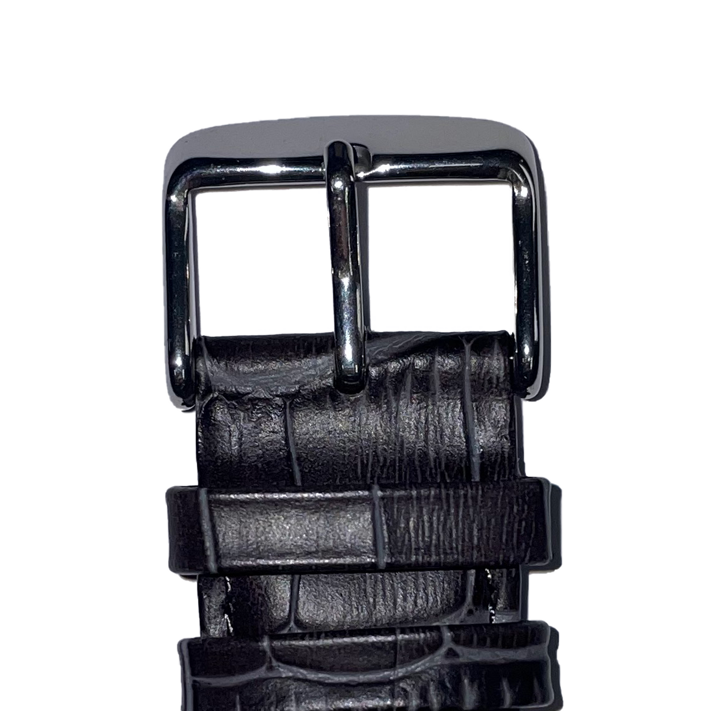 Horlogeband - 22mm - Donker grijs - Echt leer