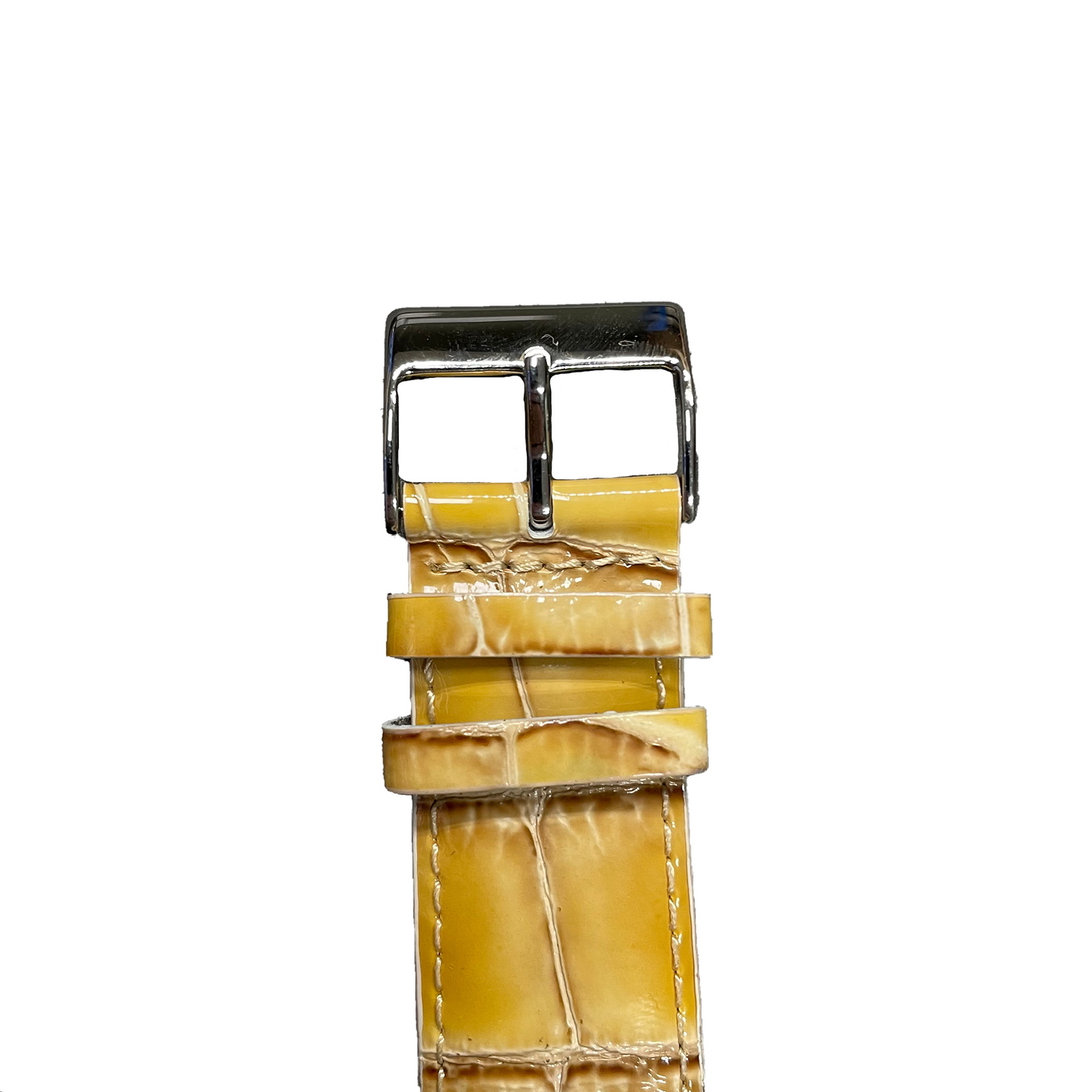 Horlogeband - 24 mm - Geel - Echt leer