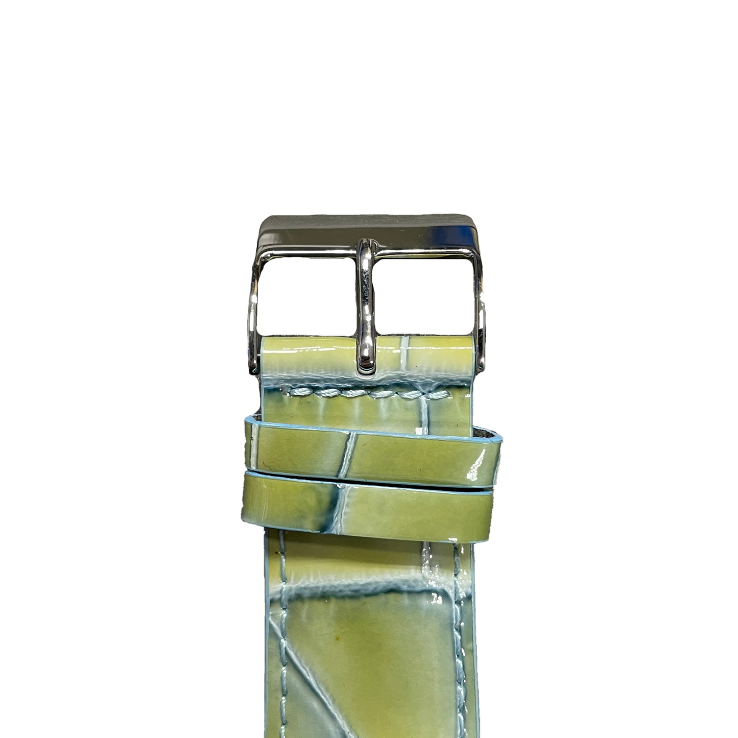 Horlogeband - 24mm - Glans Groen - Echt leer