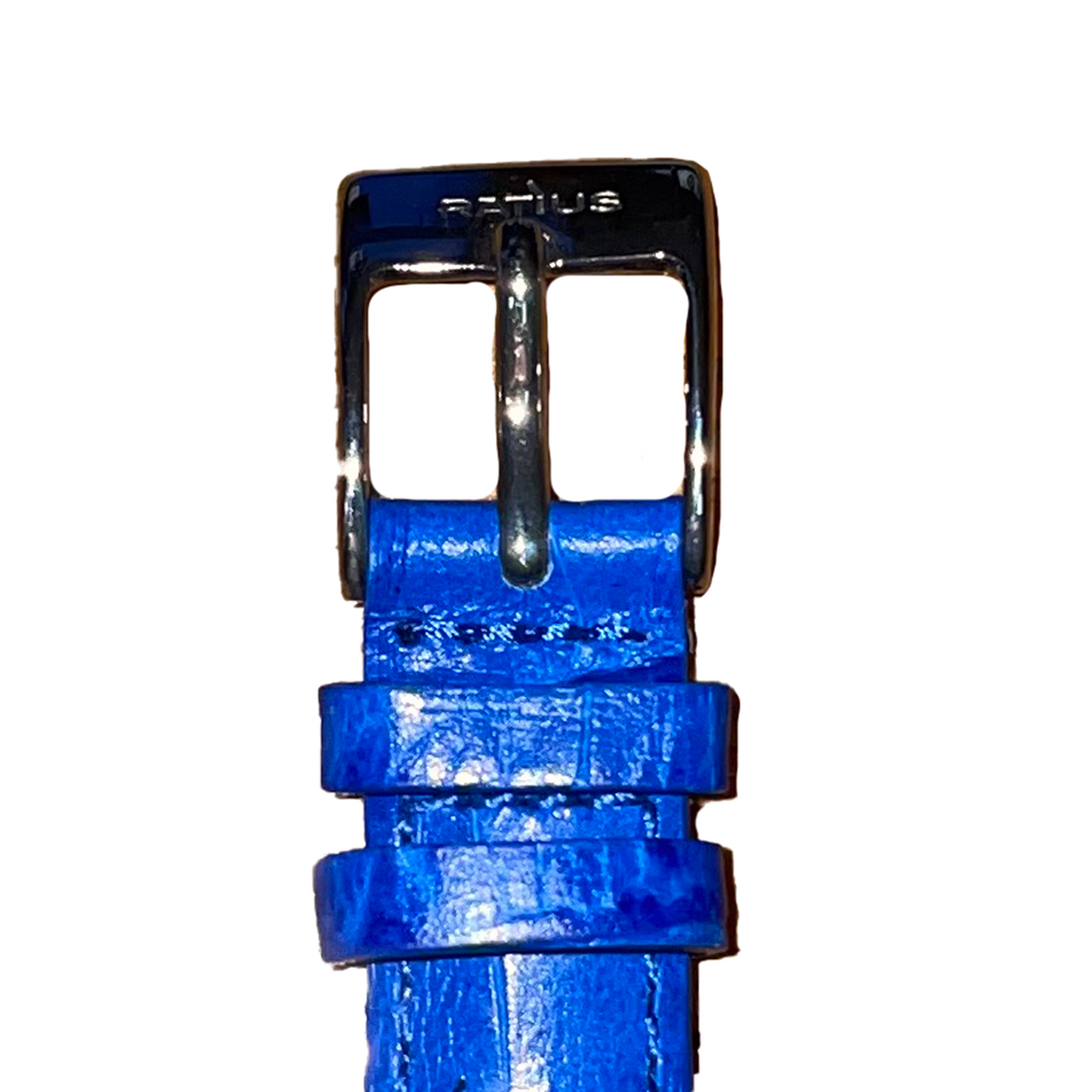 Horlogeband - 14mm - Fel blauw - Echt leer