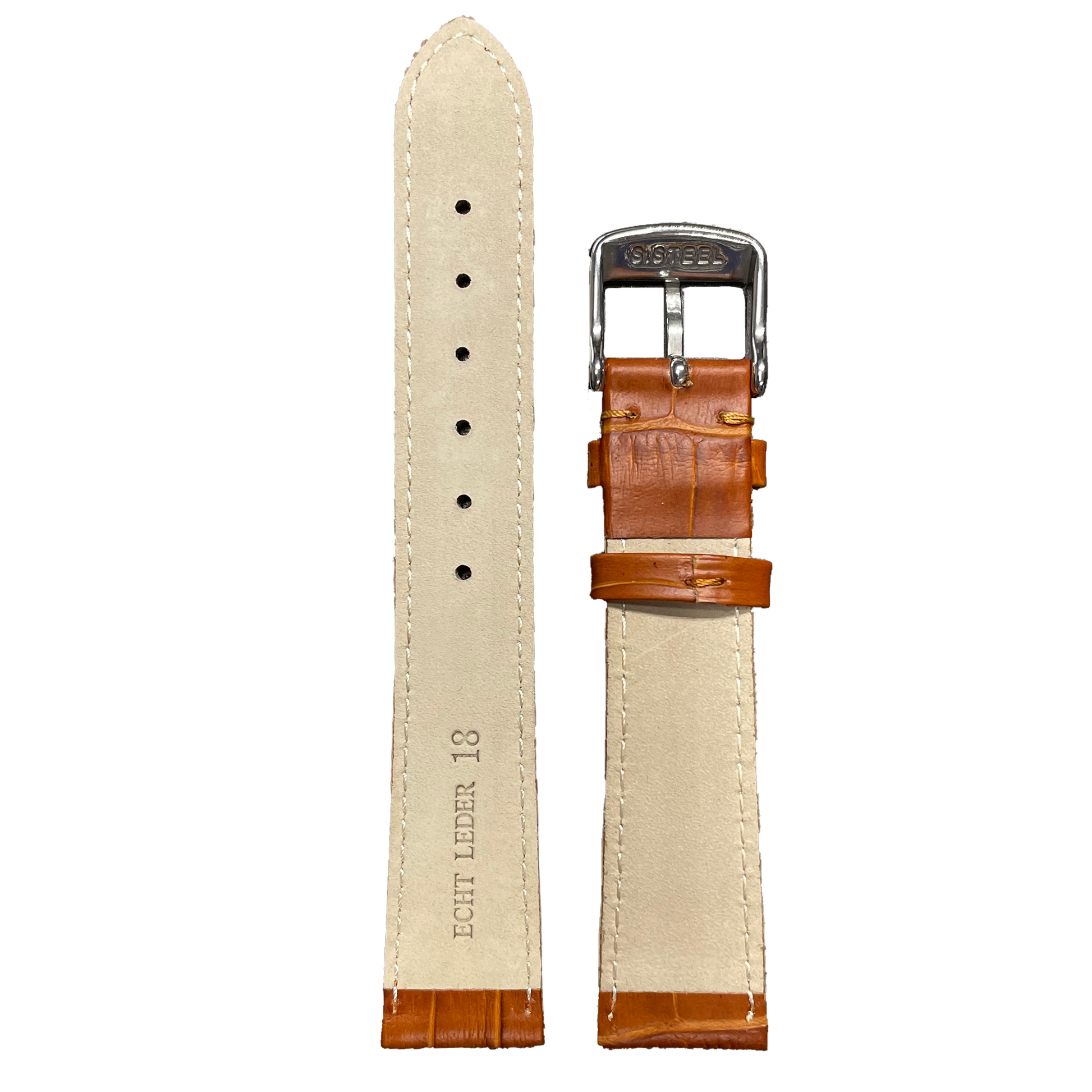 Horlogeband - 18 mm - Bruin - Echt leer