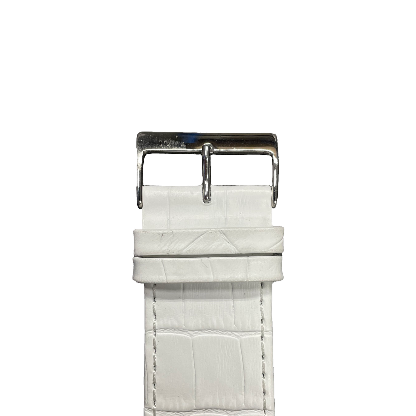 Horlogeband - 30 mm - Wit - Echt leer