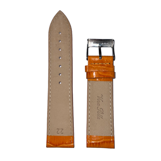 Horlogeband - 22mm - Oranje - Echt leer
