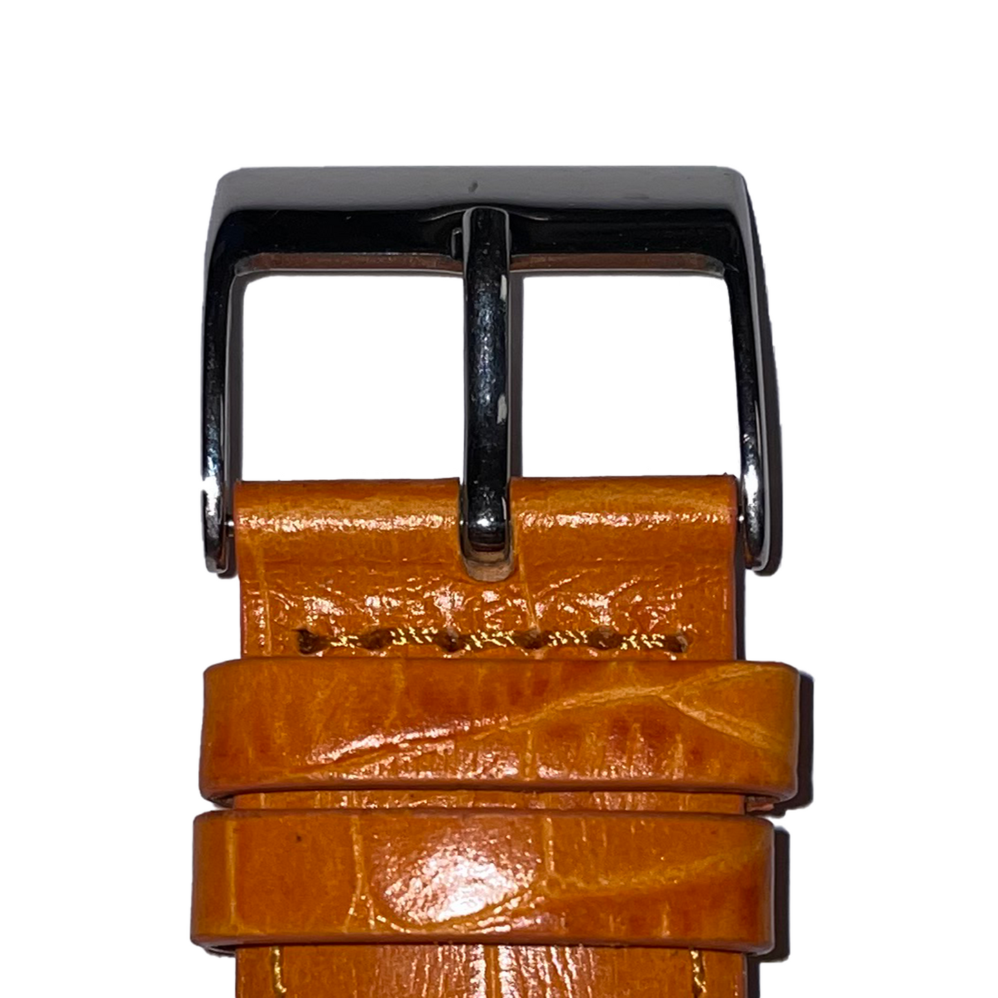 Horlogeband - 22mm - Oranje - Echt leer