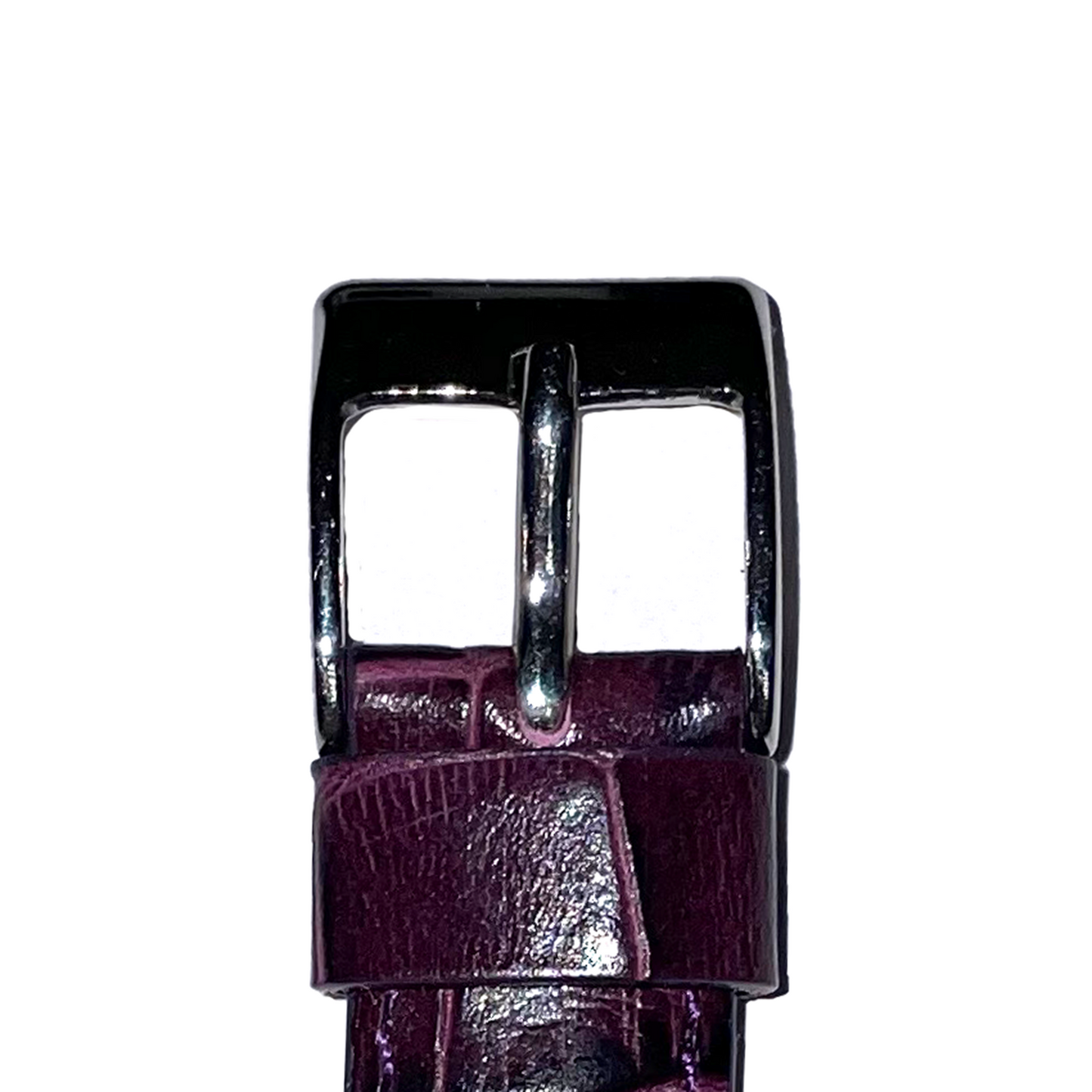 Horlogeband - 16mm, 14mm aanzet - Paars - Echt leer