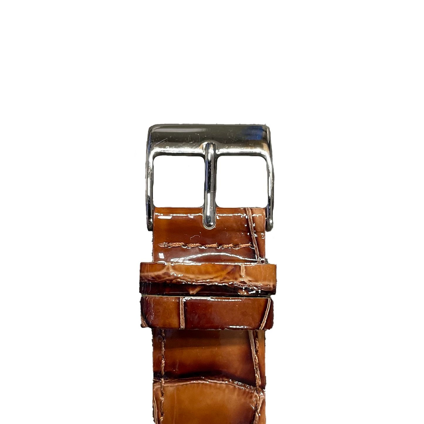 Horlogeband - 20mm - Glans cognac - Echt leer