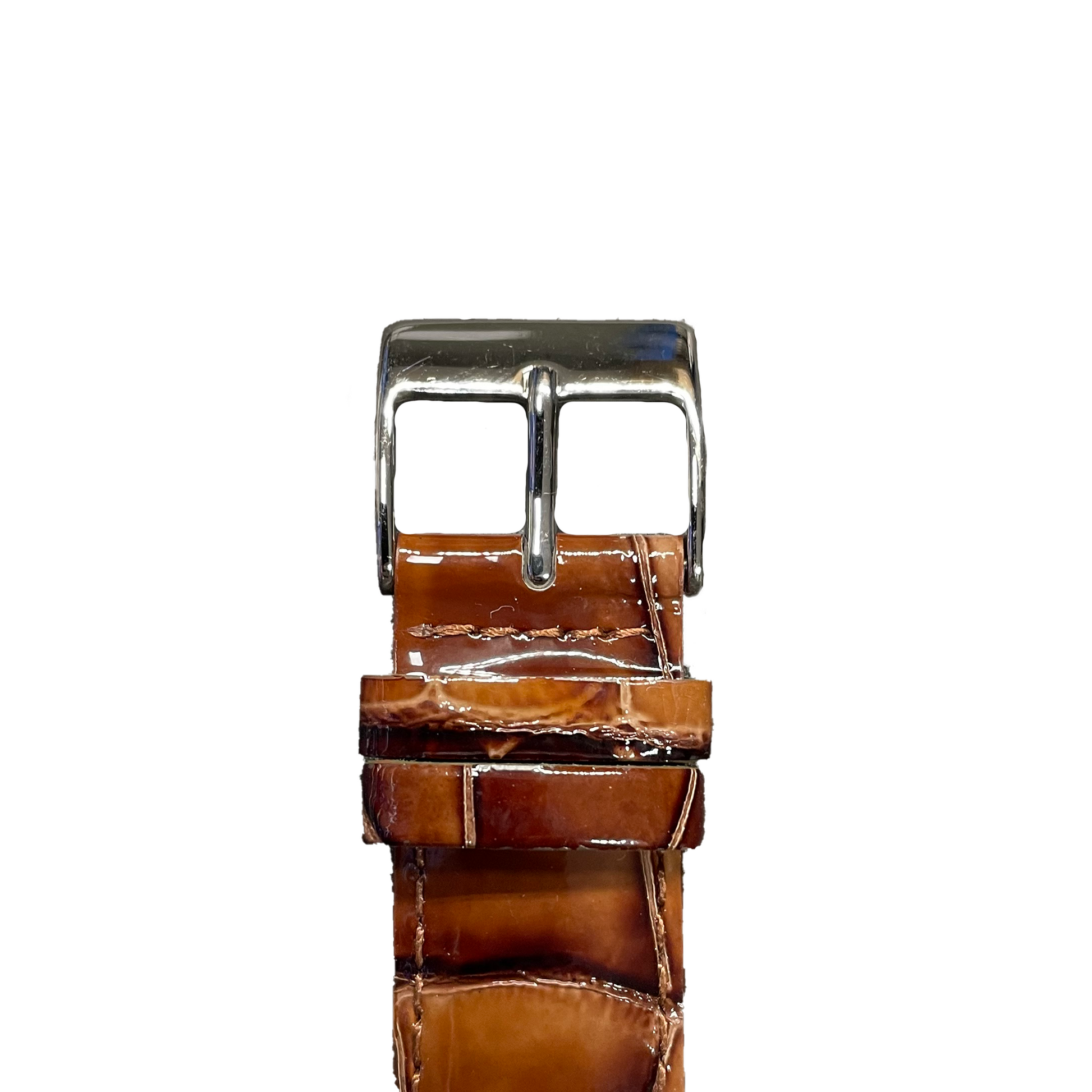 Horlogeband - 20mm - Glans cognac - Echt leer