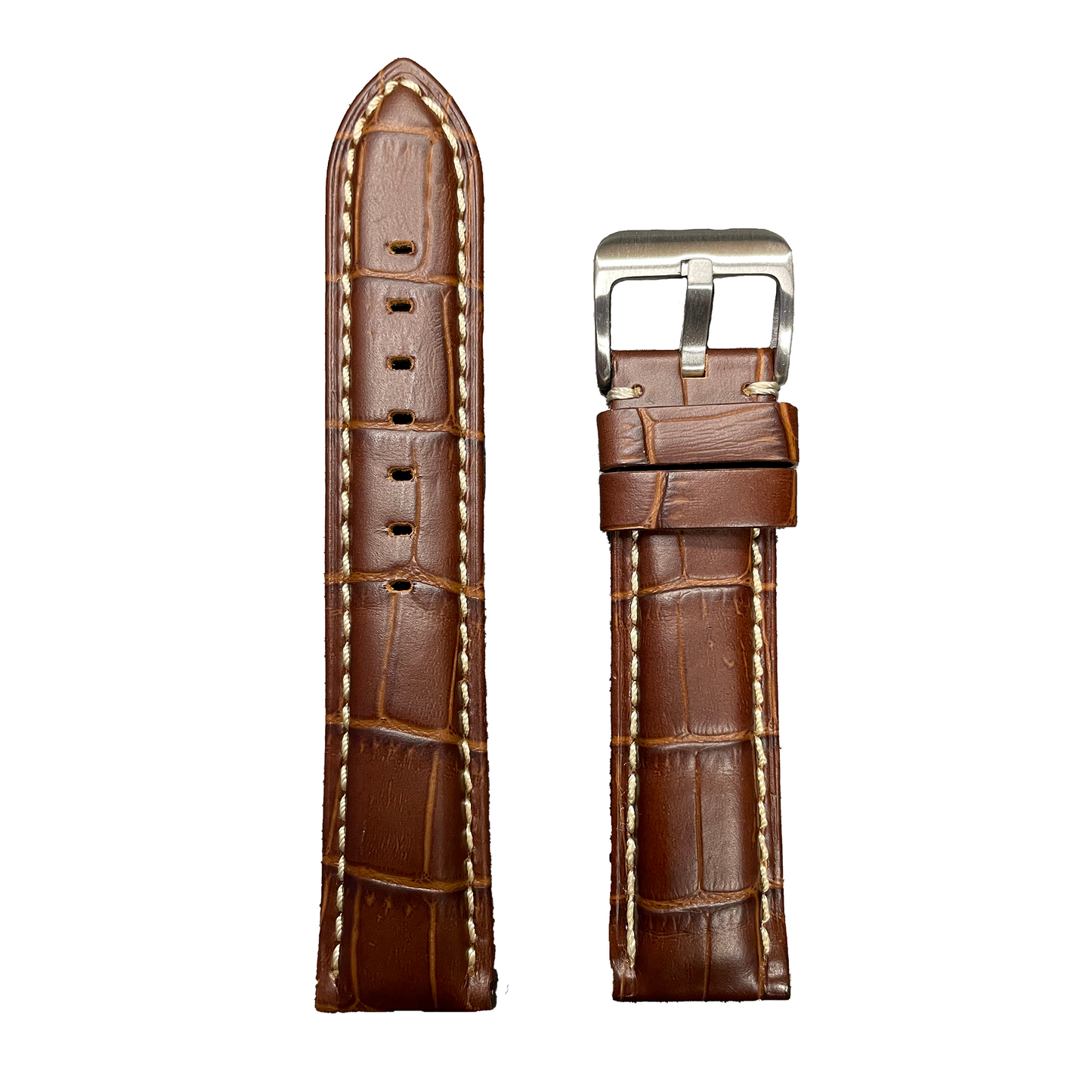 Horlogeband - 22 mm - Bruin Cognac - Echt leer