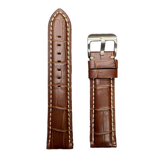 Horlogeband - 22 mm - Bruin Cognac - Echt leer