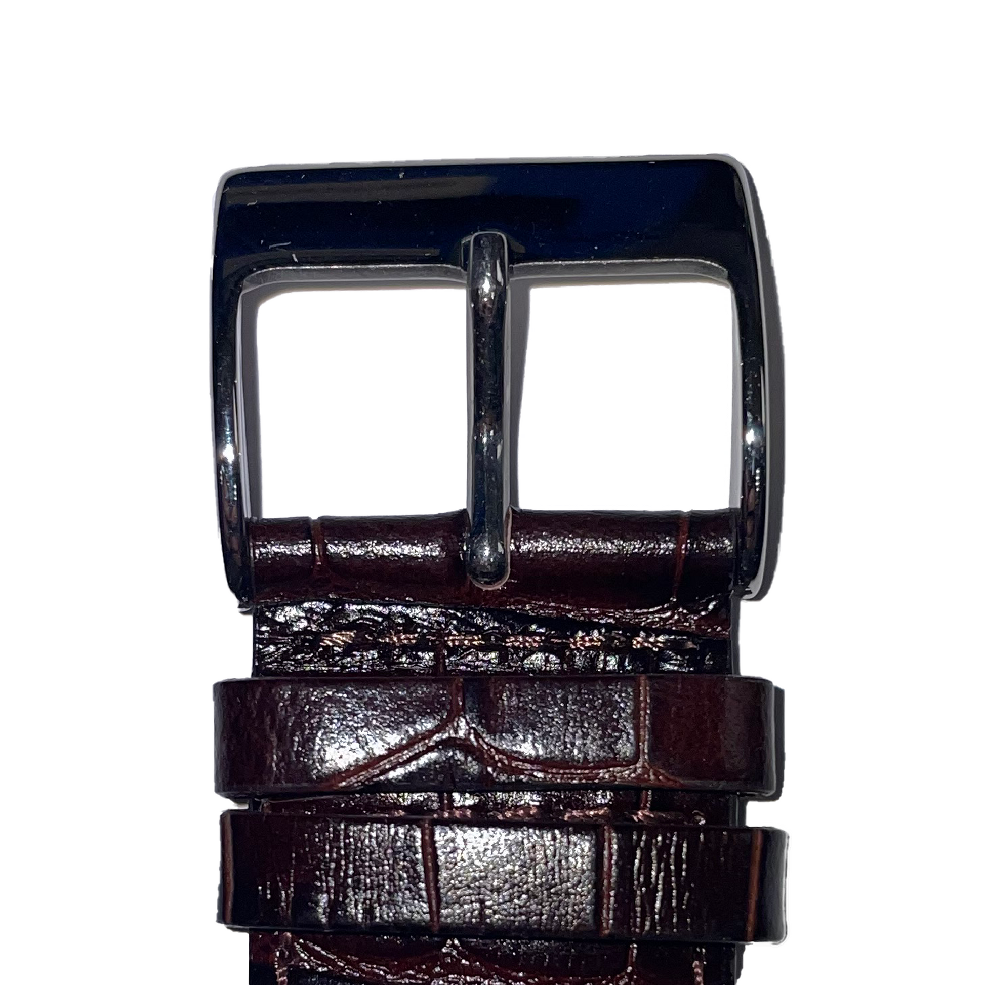 Horlogeband - 32mm - Zwart - Echt leer