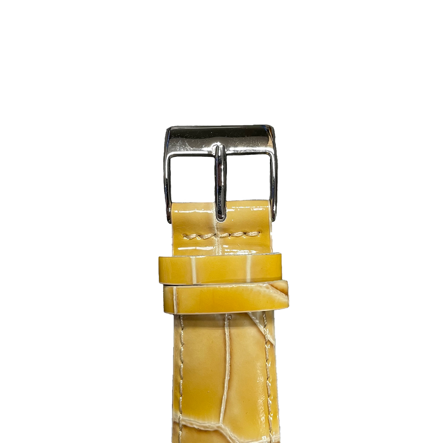 Horlogeband - 22 mm - Beige Geel - Echt leer