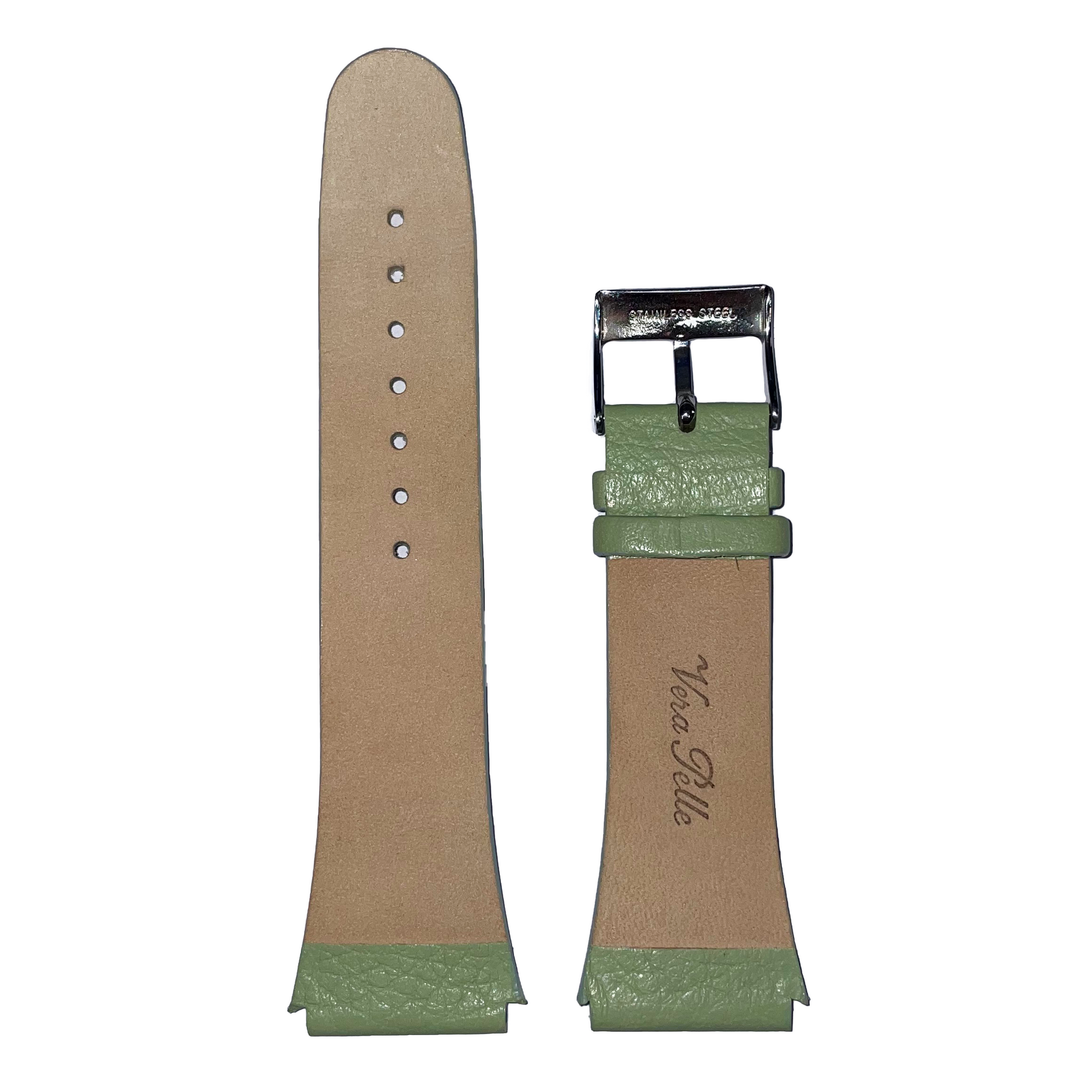 Horlogeband - 22mm - Mint groen - Echt leer