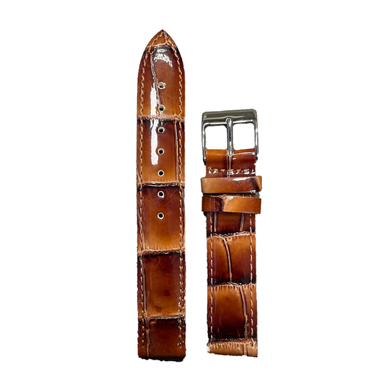 Horlogeband - 16 mm - Cognac bruin - Echt leer
