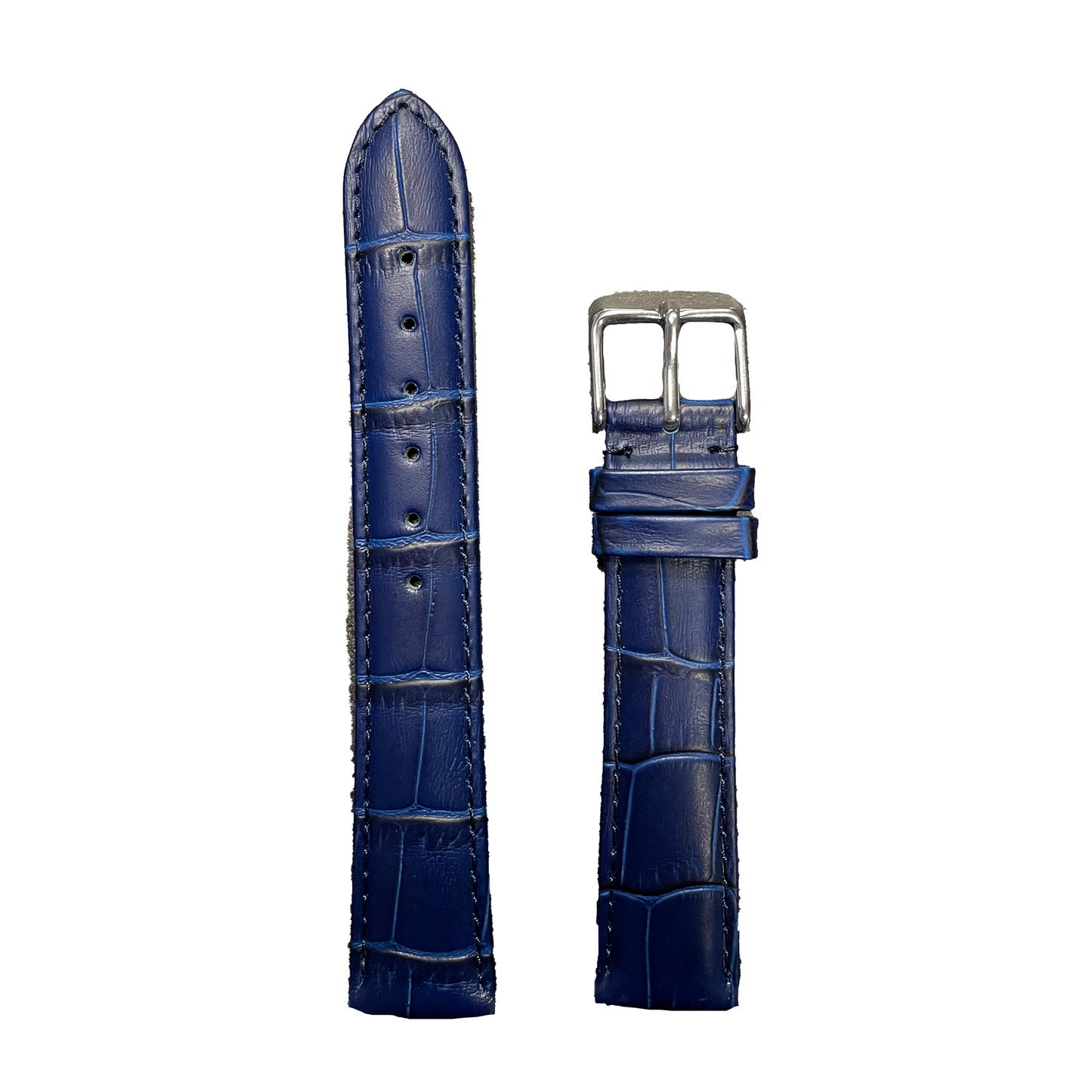 Horlogeband - 18mm - Blauw - Echt leer