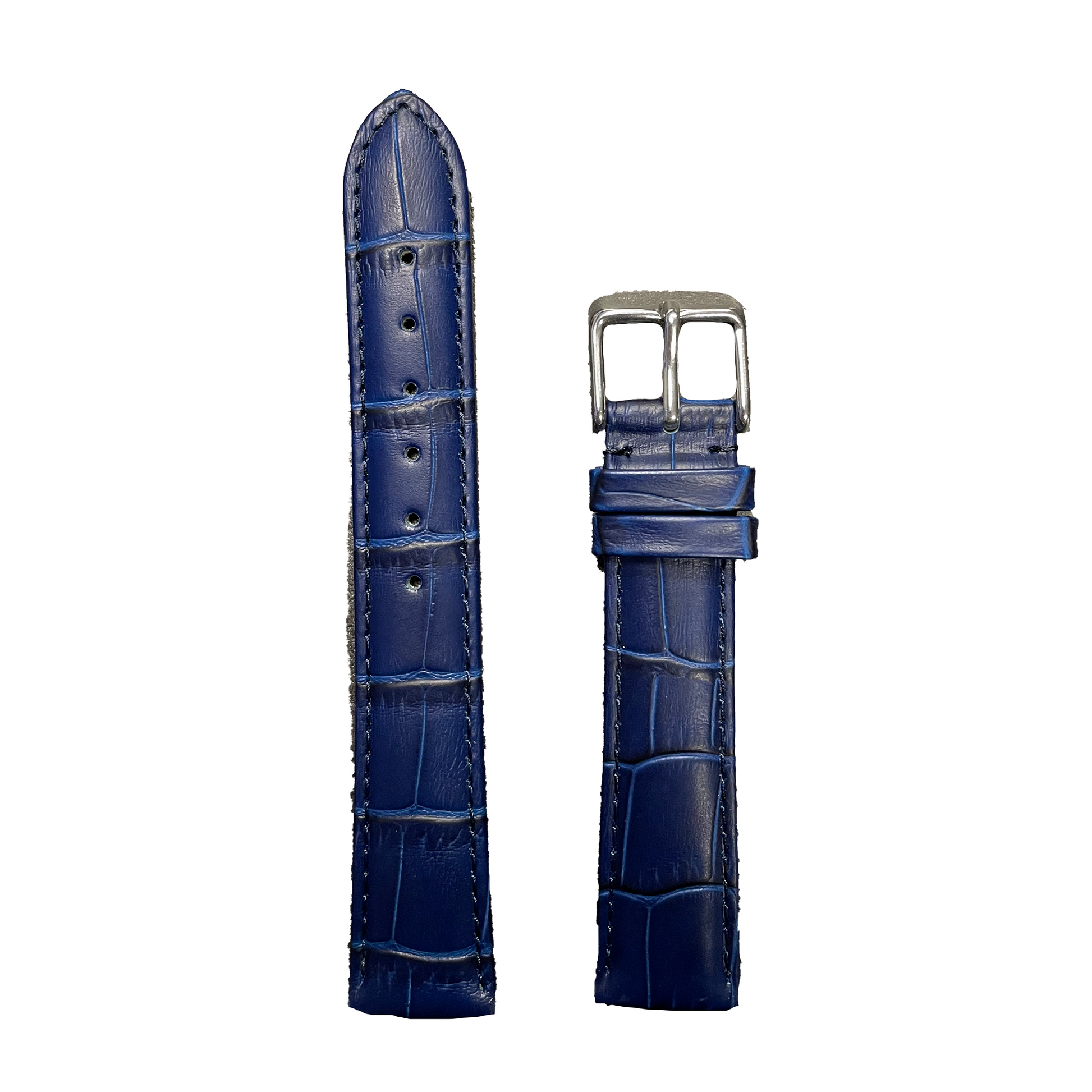 Horlogeband - 18mm - Blauw - Echt leer