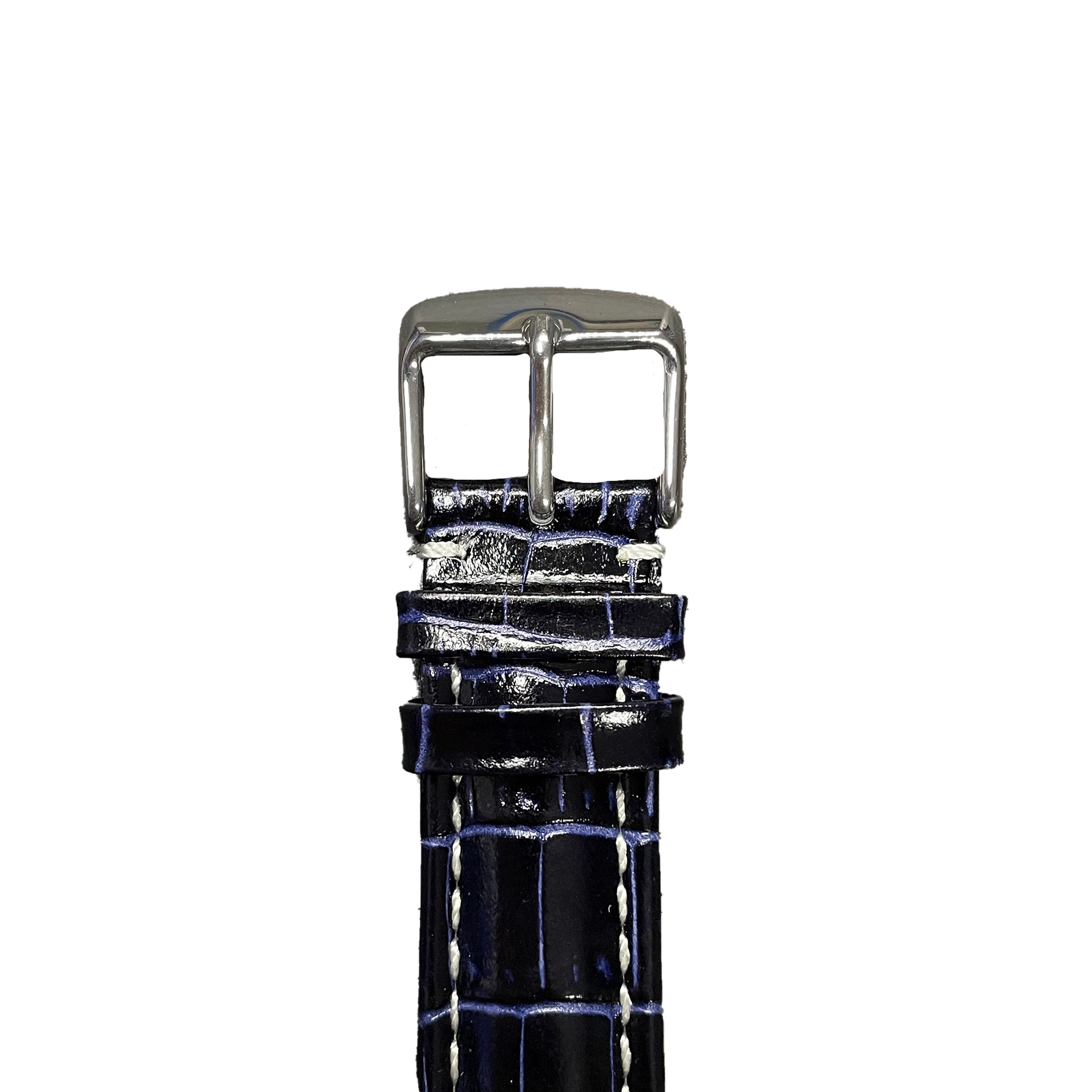 Horlogeband - 20mm - Donker Blauw - Echt leer