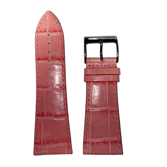 Horlogeband - 30mm - Roze - Echt leer