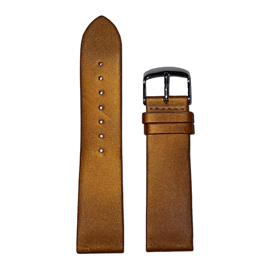 Horlogeband - 22mm - Brons - Echt leer