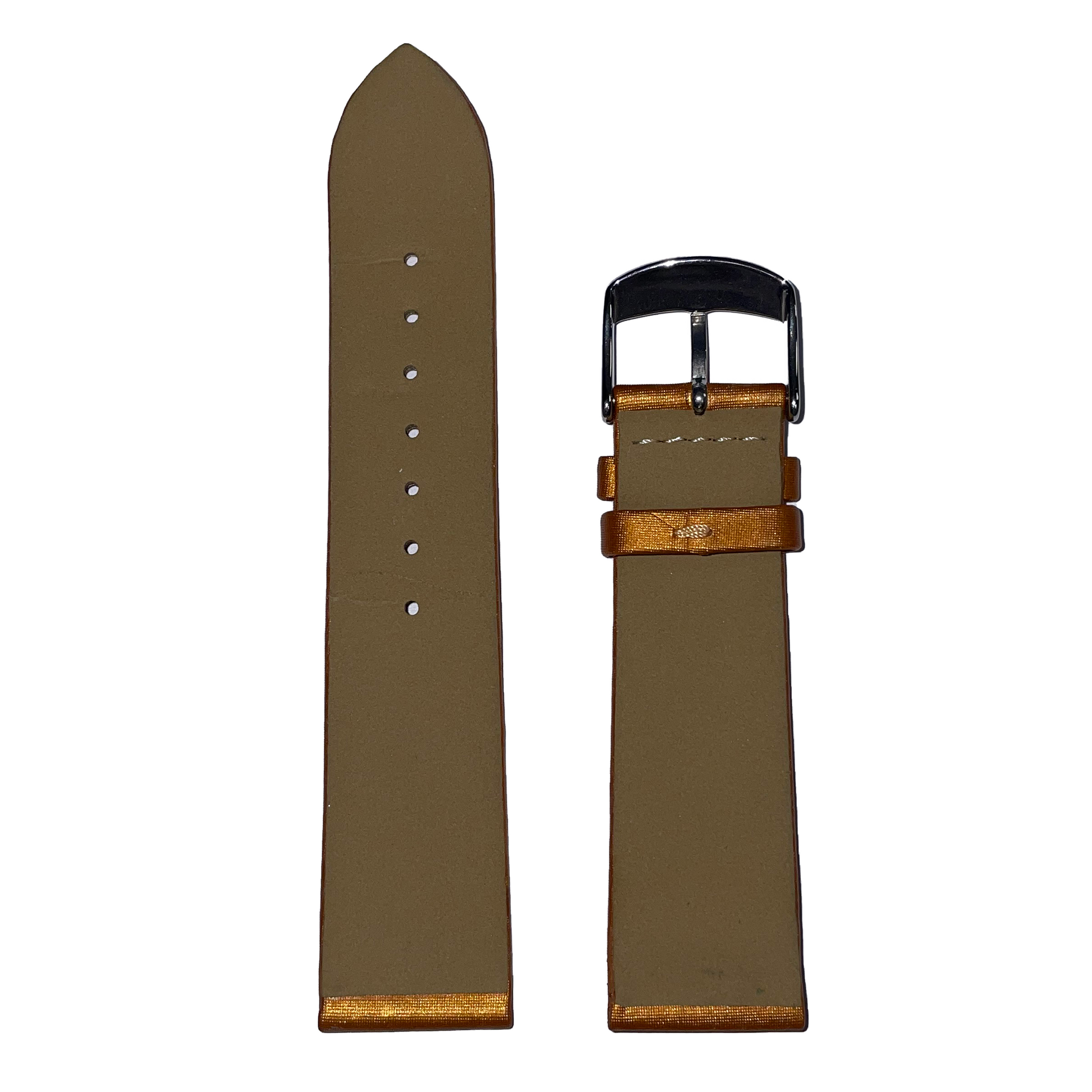 Horlogeband - 22mm - Brons - Echt leer
