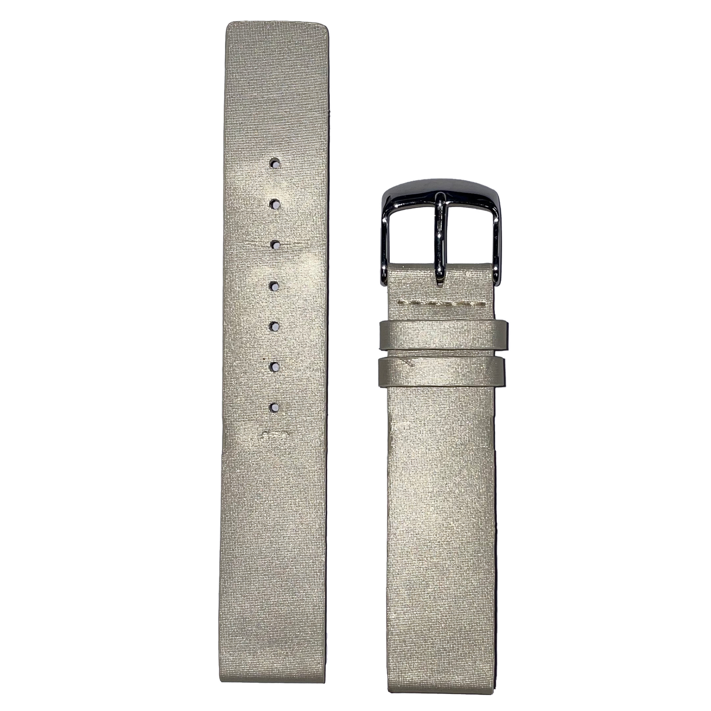 Horlogeband - 18mm - Zilver / Goud - Echt leer