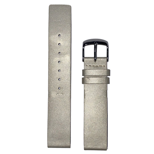 Horlogeband - 18mm - Zilver / Goud - Echt leer