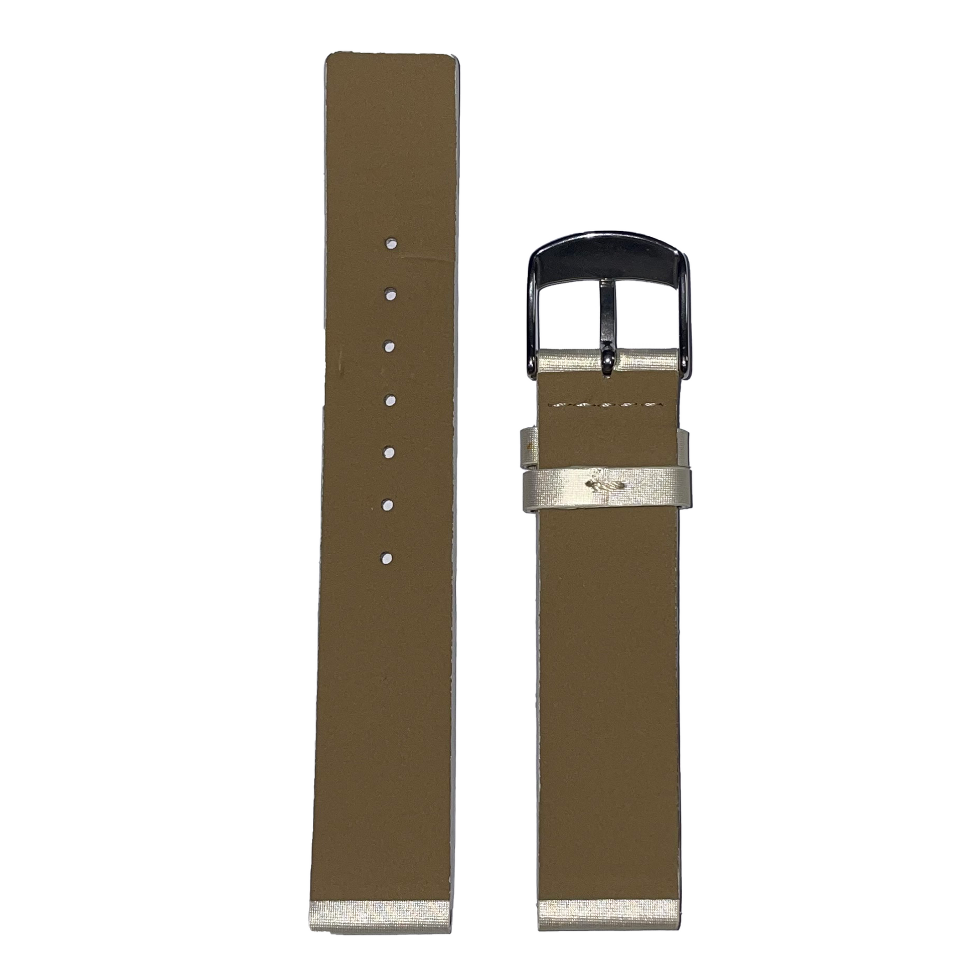 Horlogeband - 18mm - Zilver / Goud - Echt leer
