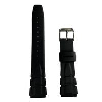 Horlogeband - 18mm - Zwart - Silicone band - Roestvrijstalen gesp