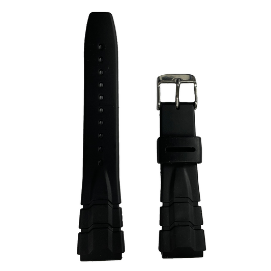 Horlogeband - 18mm - Zwart - Siliconen
