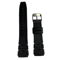 Horlogeband - 18mm - Zwart - Silicone band - Roestvrijstalen gesp