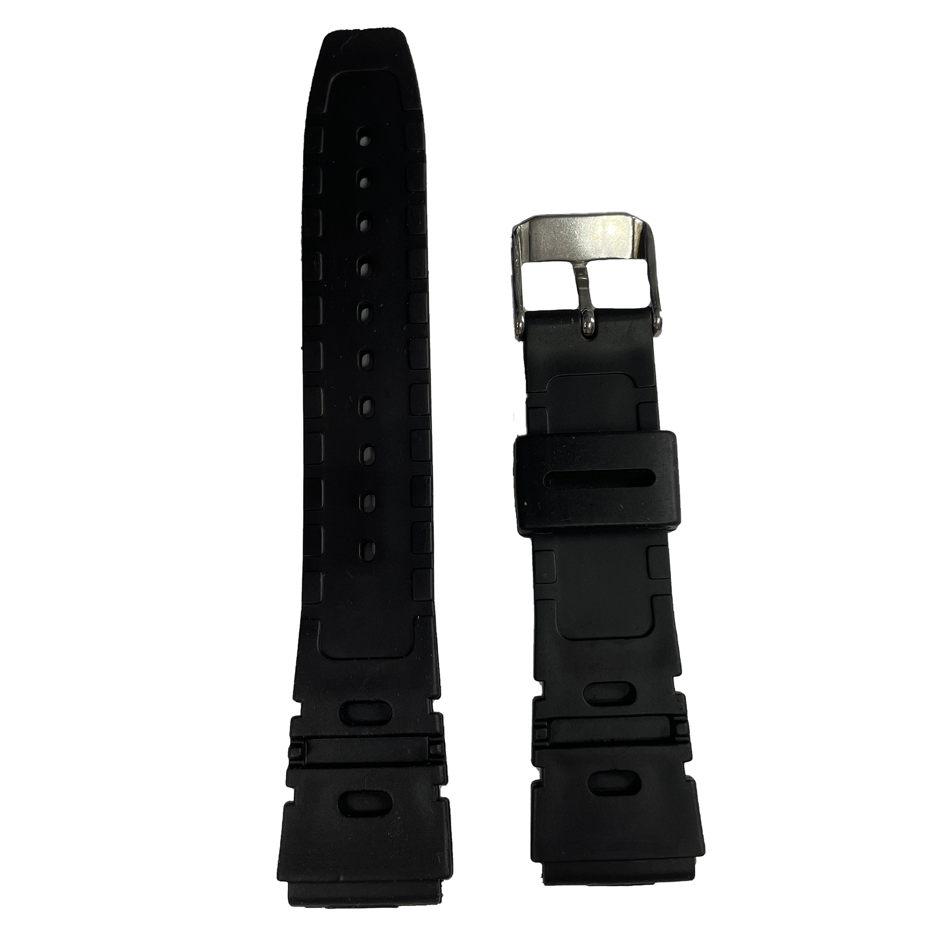Horlogeband - 18mm - Zwart - Siliconen