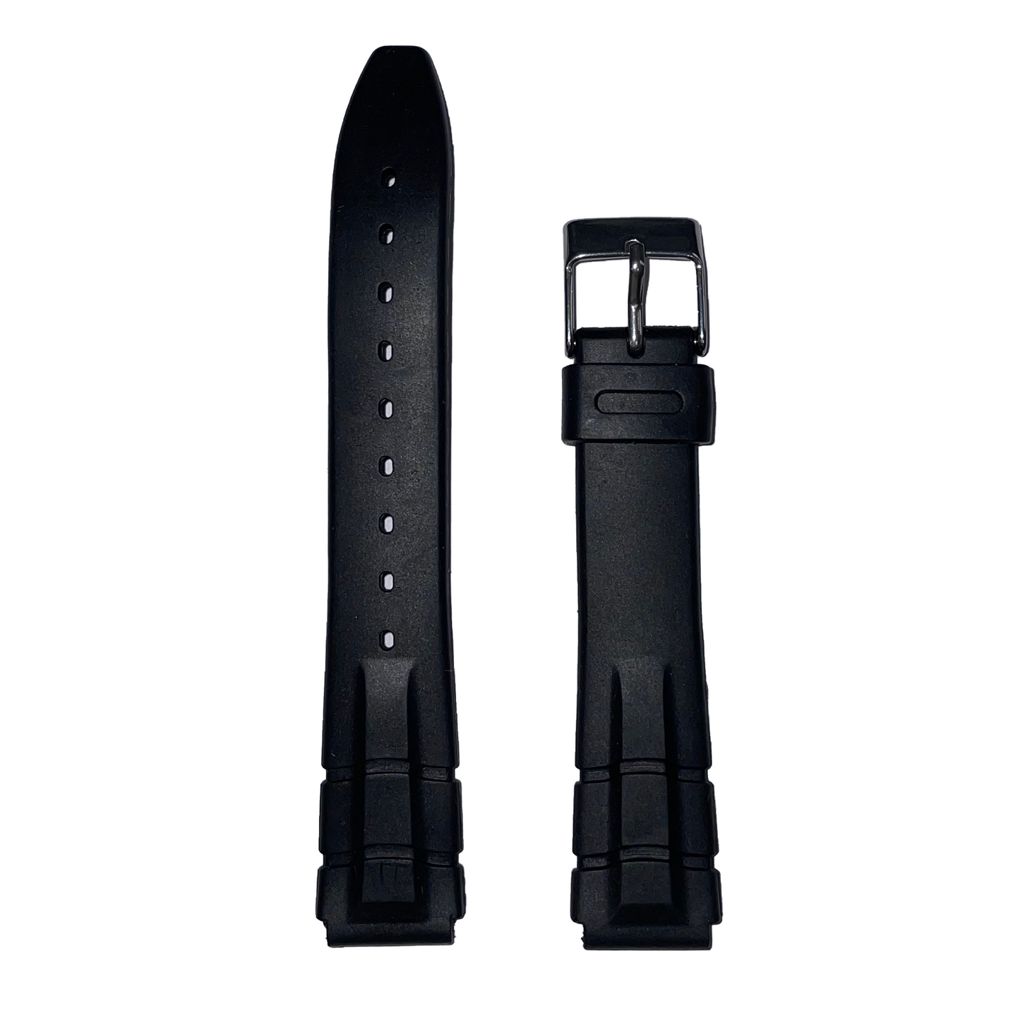Horlogeband - 14 mm - Zwart - silicone band