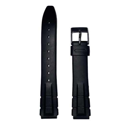 Horlogeband - 14 mm - Zwart - silicone band