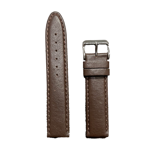 Horlogeband - 20 mm - Bruin - Echt leer