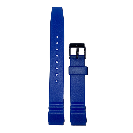 Horlogeband - 16mm - Blauw - Silicone band