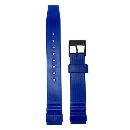 Horlogeband - 16mm - Blauw - Silicone band