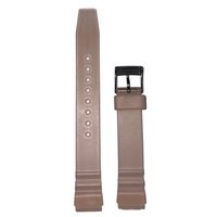 Horlogeband - 16mm - Wit/Roze - Transparante silicone band - Roestvrijstalen gesp