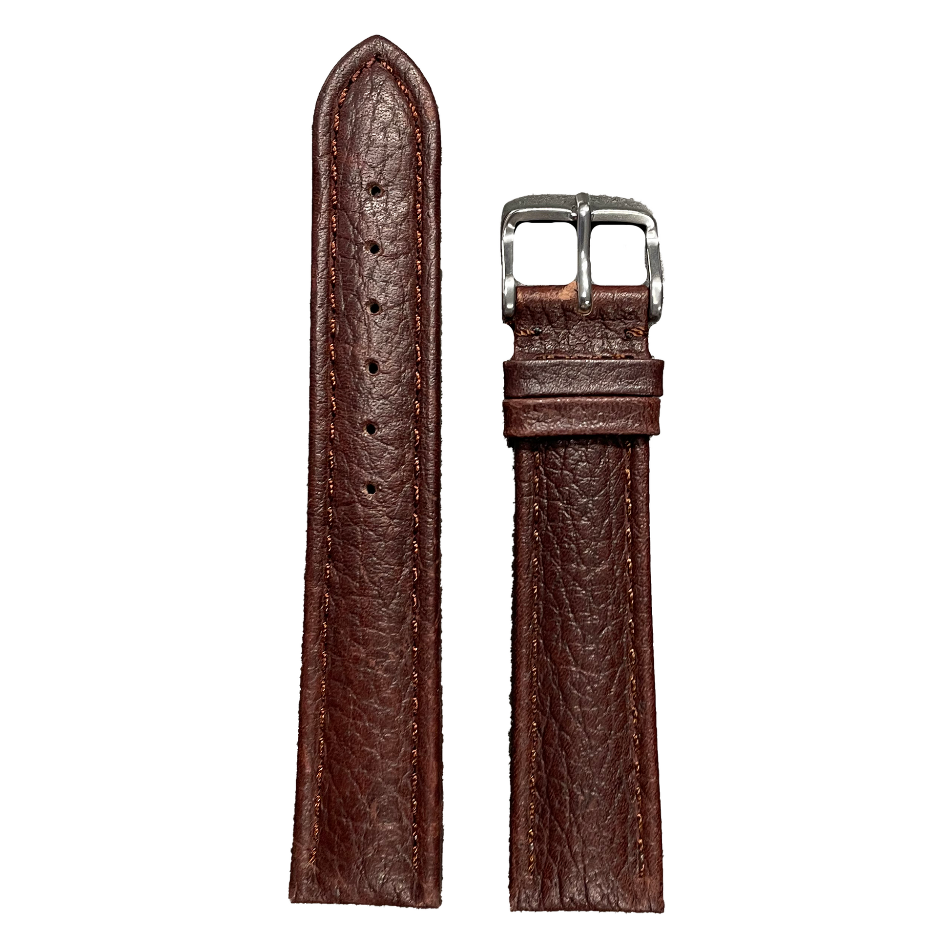 Horlogeband - 20 mm - Bruin - Echt leer