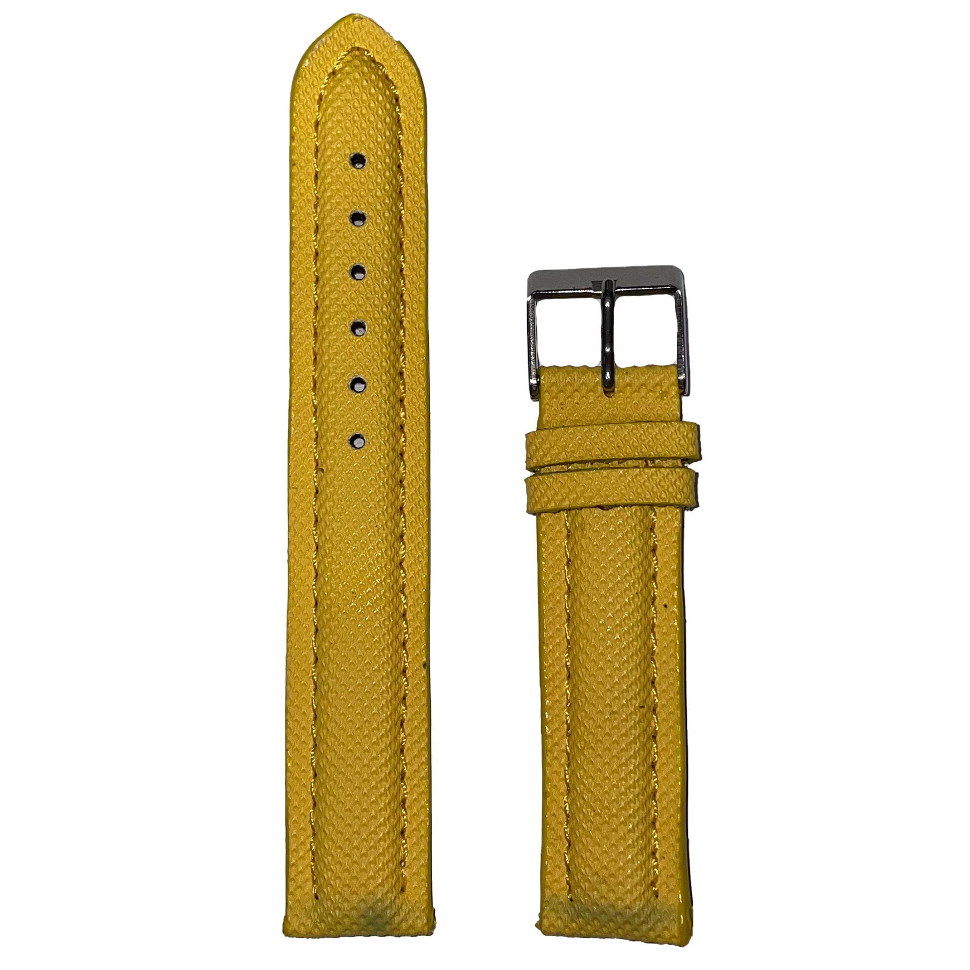 Horlogeband - 18mm - Geel - Echt leer