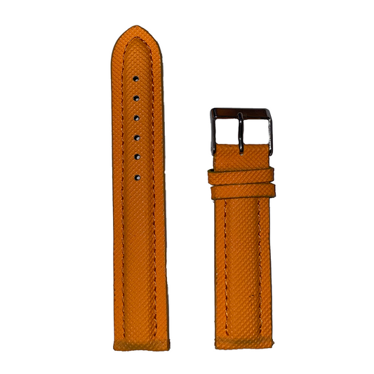 Horlogeband - 20mm - Oranje - Echt leer