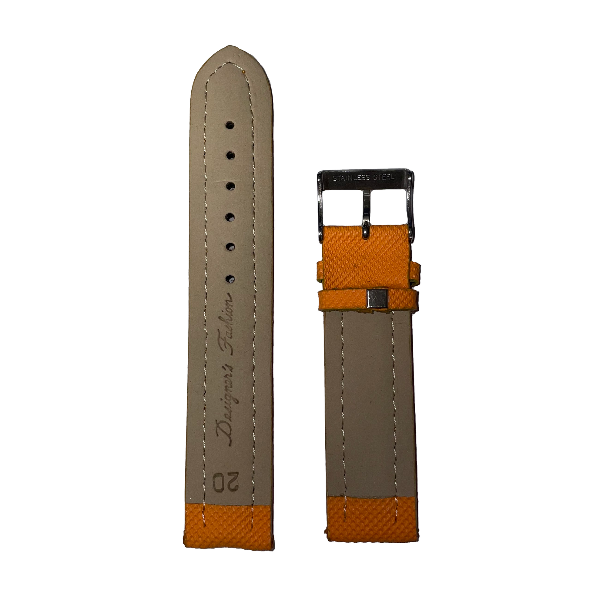 Horlogeband - 20mm - Oranje - Echt leer